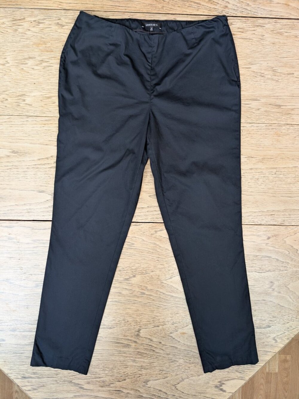 Lafayette 148 New York size 12 cotton Chrystie pants trousers dark navy blue